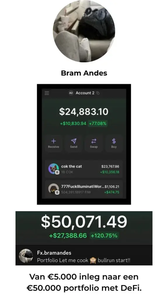 Bram Andes, van €5.000 inleg naar een €50.000 portfolio met DeFi