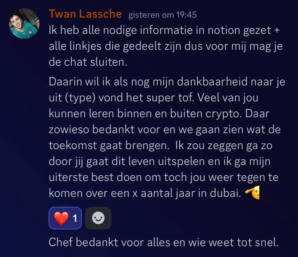 Na afloop van een live dag